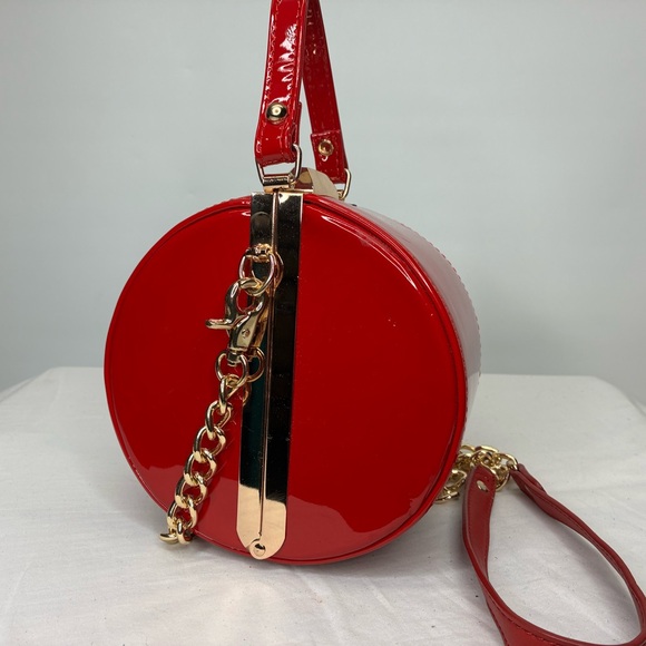 Elegant Red Mini Bag clutch with  Gold Chain by Joseph D’arezzo - Picture 10 of 10